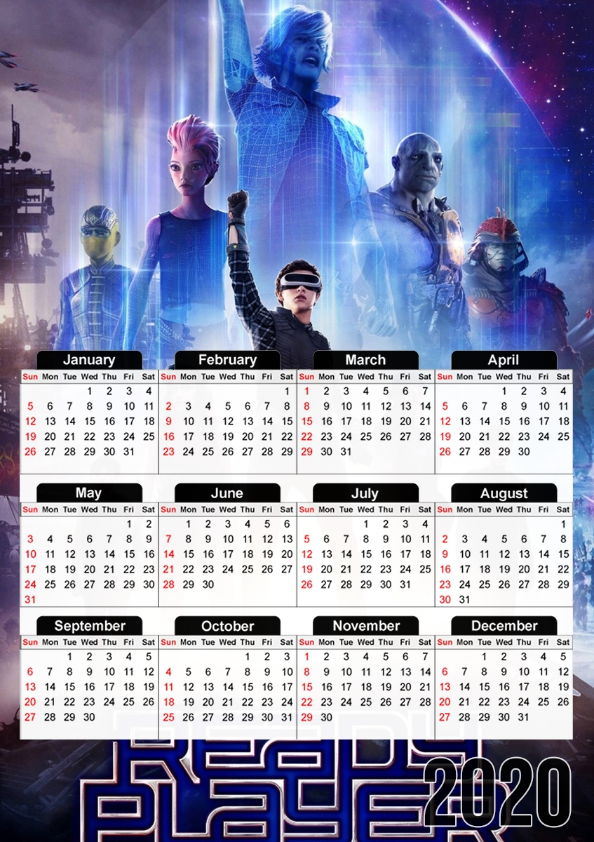  Ready Player One Cartoon Art for A3 Photo Calendar 30x43cm