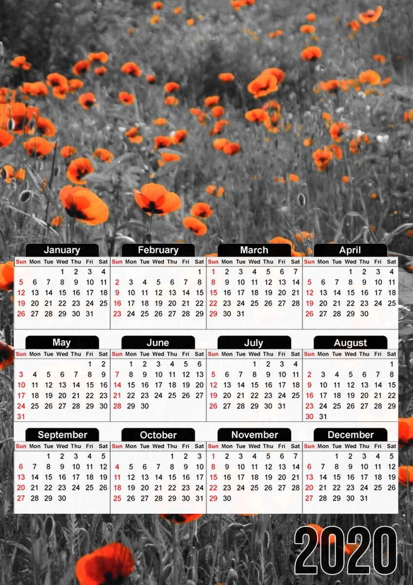  Red and Black Field for A3 Photo Calendar 30x43cm