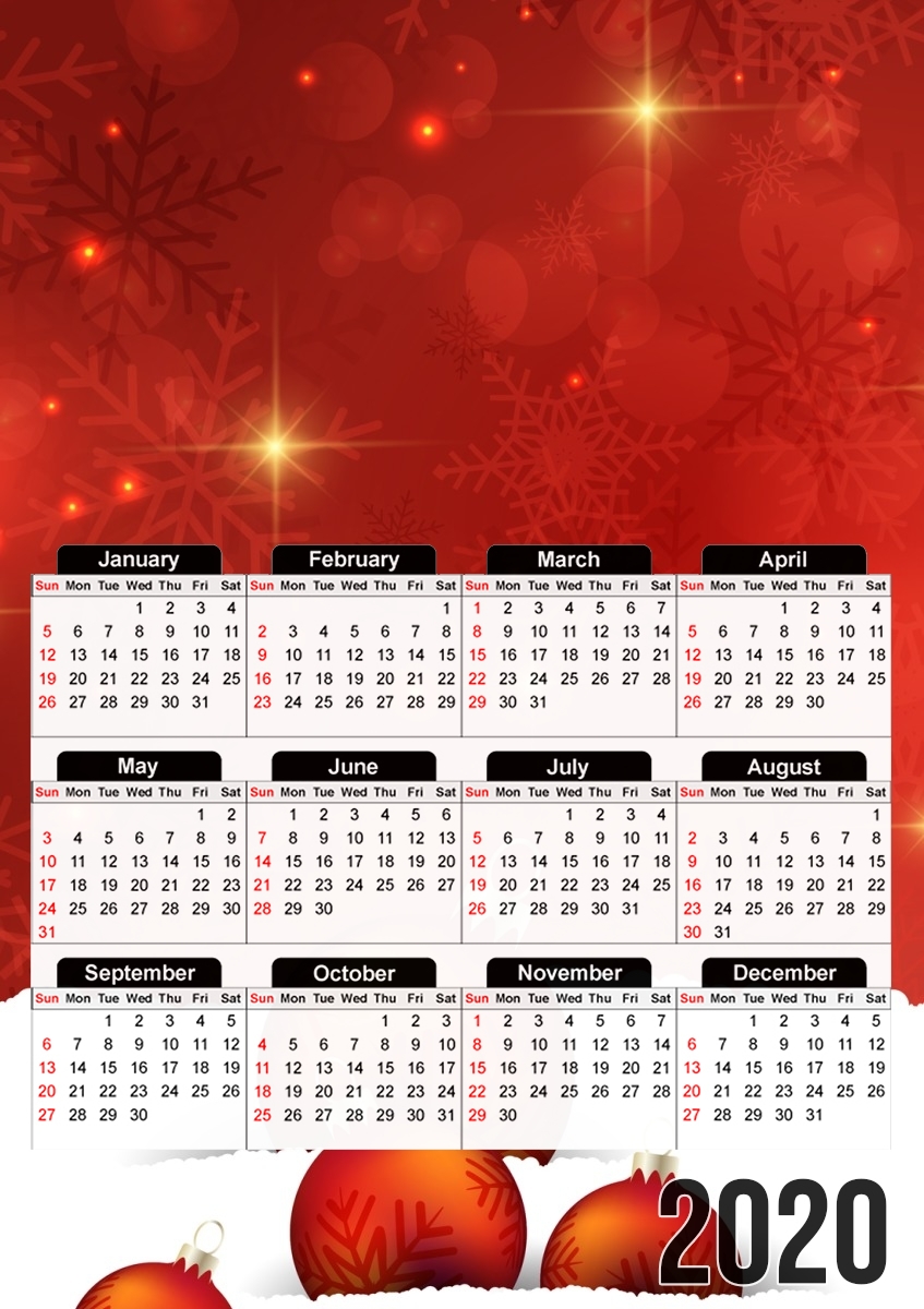  Red Christmas for A3 Photo Calendar 30x43cm