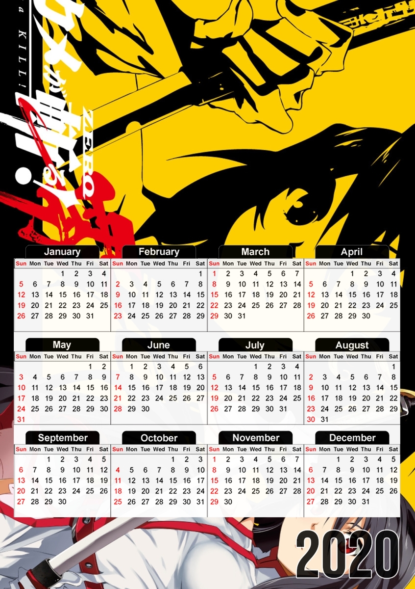  red eyes sword zero for A3 Photo Calendar 30x43cm