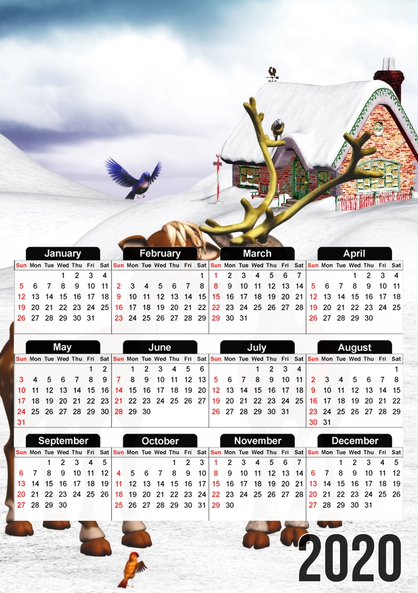  Reindeers Love for A3 Photo Calendar 30x43cm