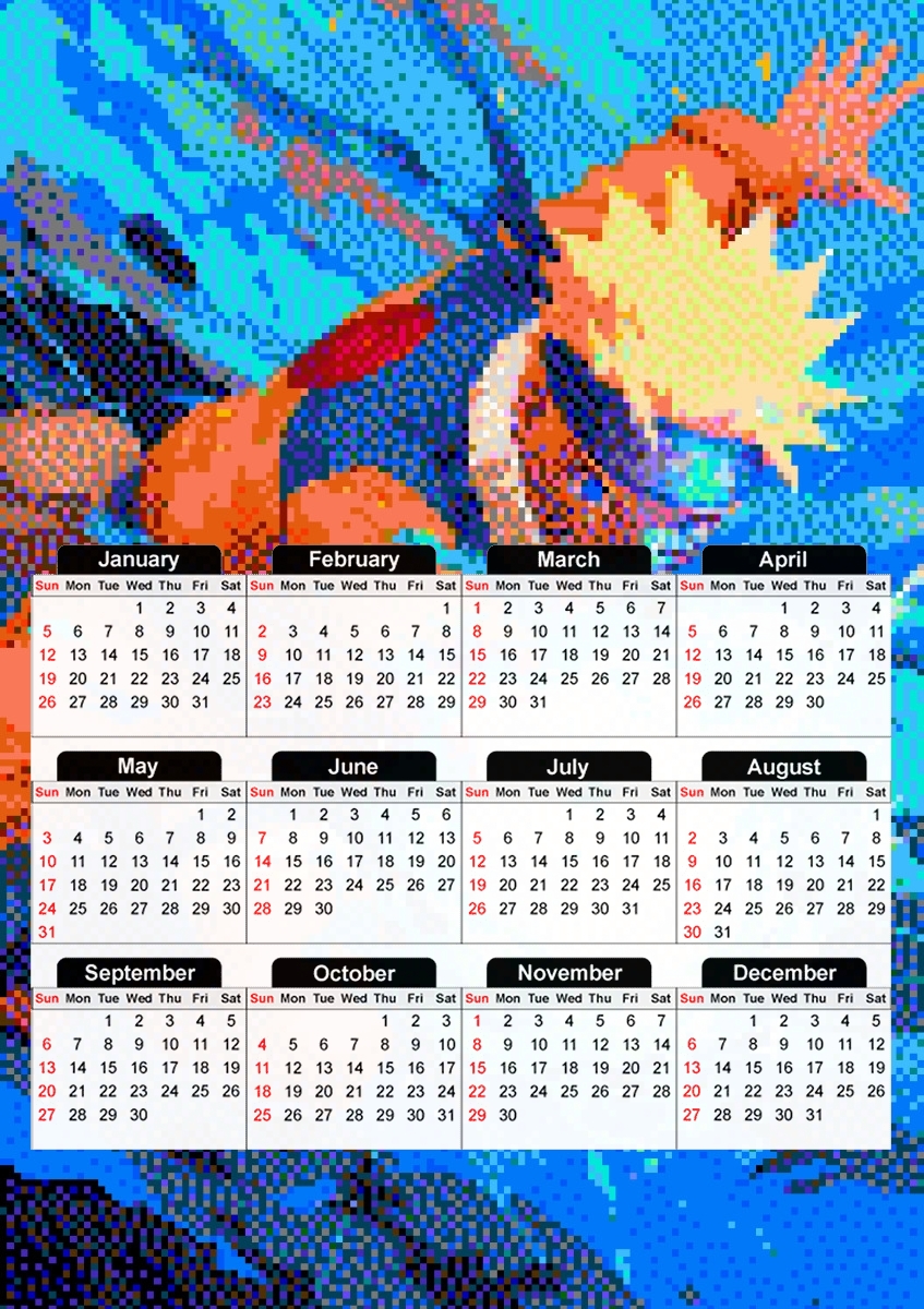  Retro Legendary Naruto for A3 Photo Calendar 30x43cm