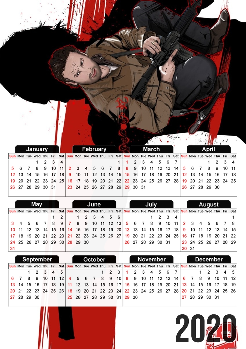  Rick Grimes from TWD for A3 Photo Calendar 30x43cm