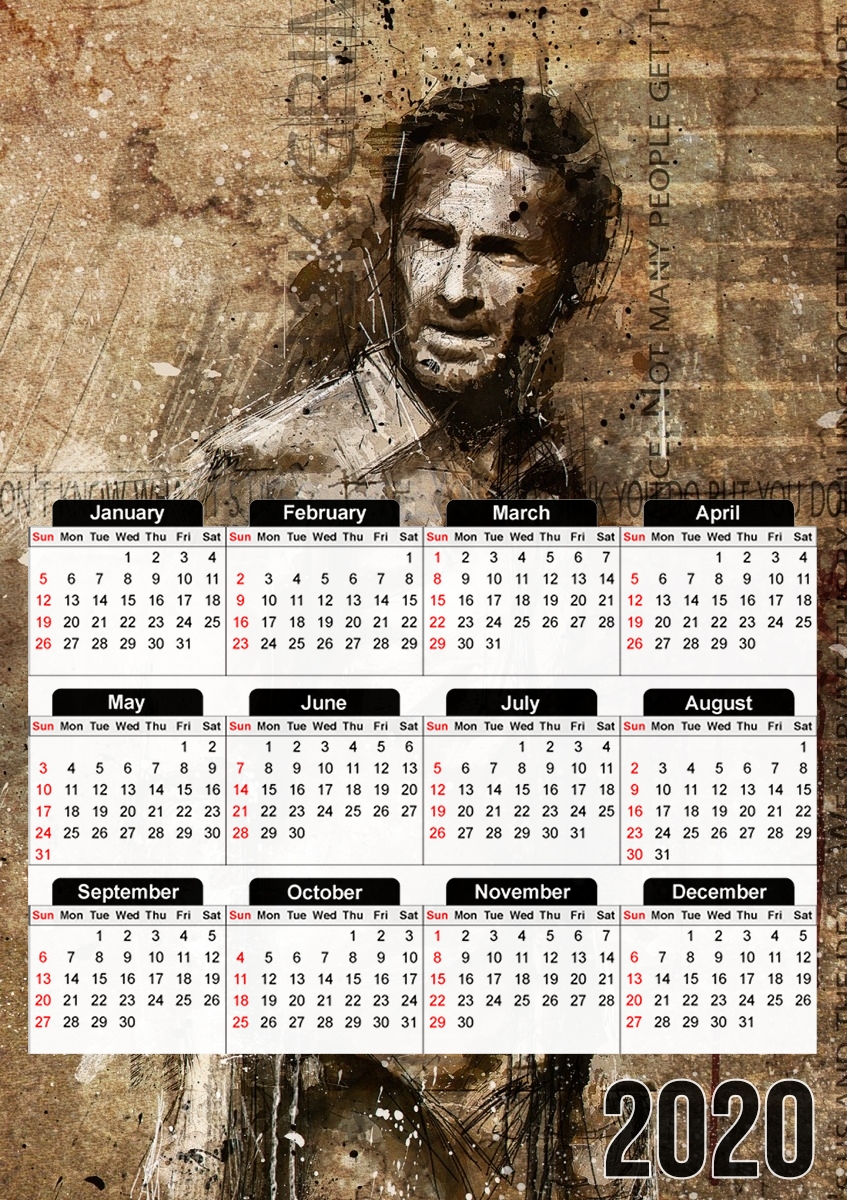  Grunge Rick Grimes Twd for A3 Photo Calendar 30x43cm