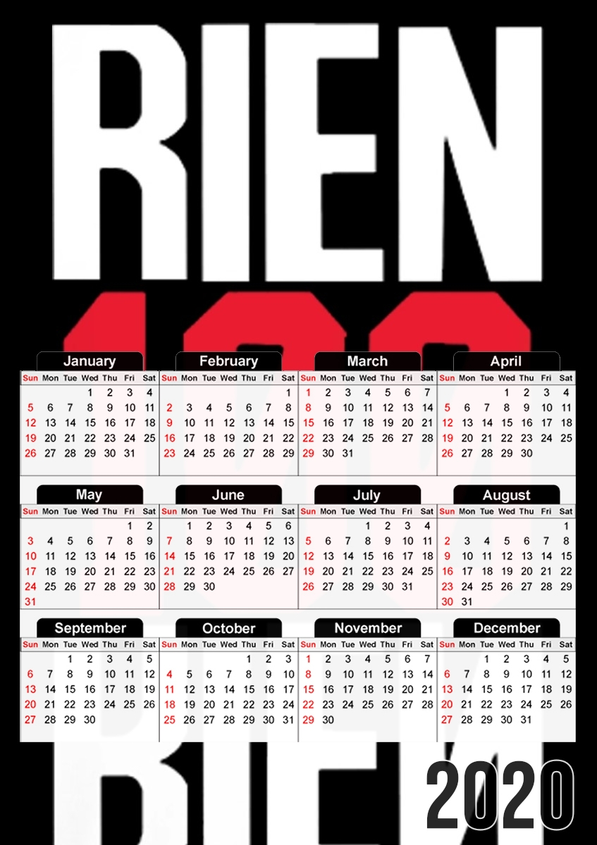  Rien 100 Rien for A3 Photo Calendar 30x43cm