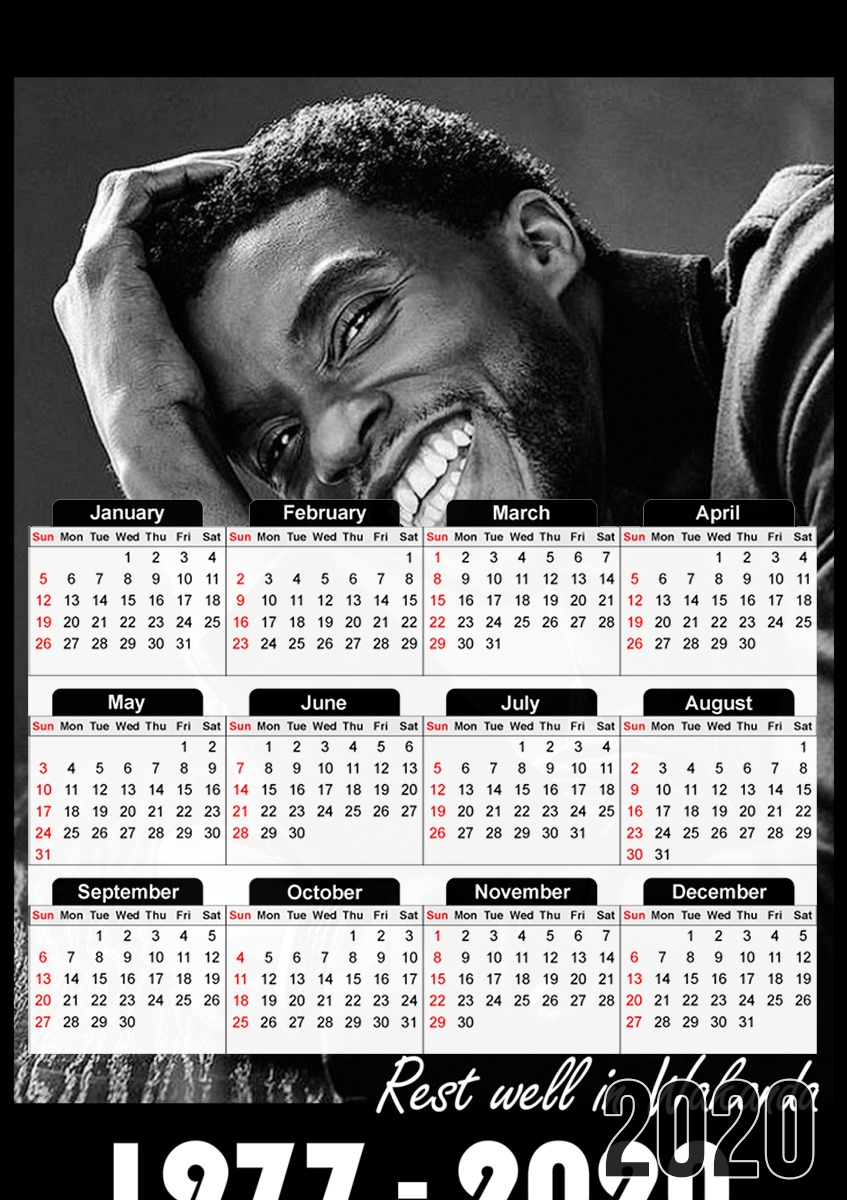  RIP Chadwick Boseman 1977 2020 for A3 Photo Calendar 30x43cm