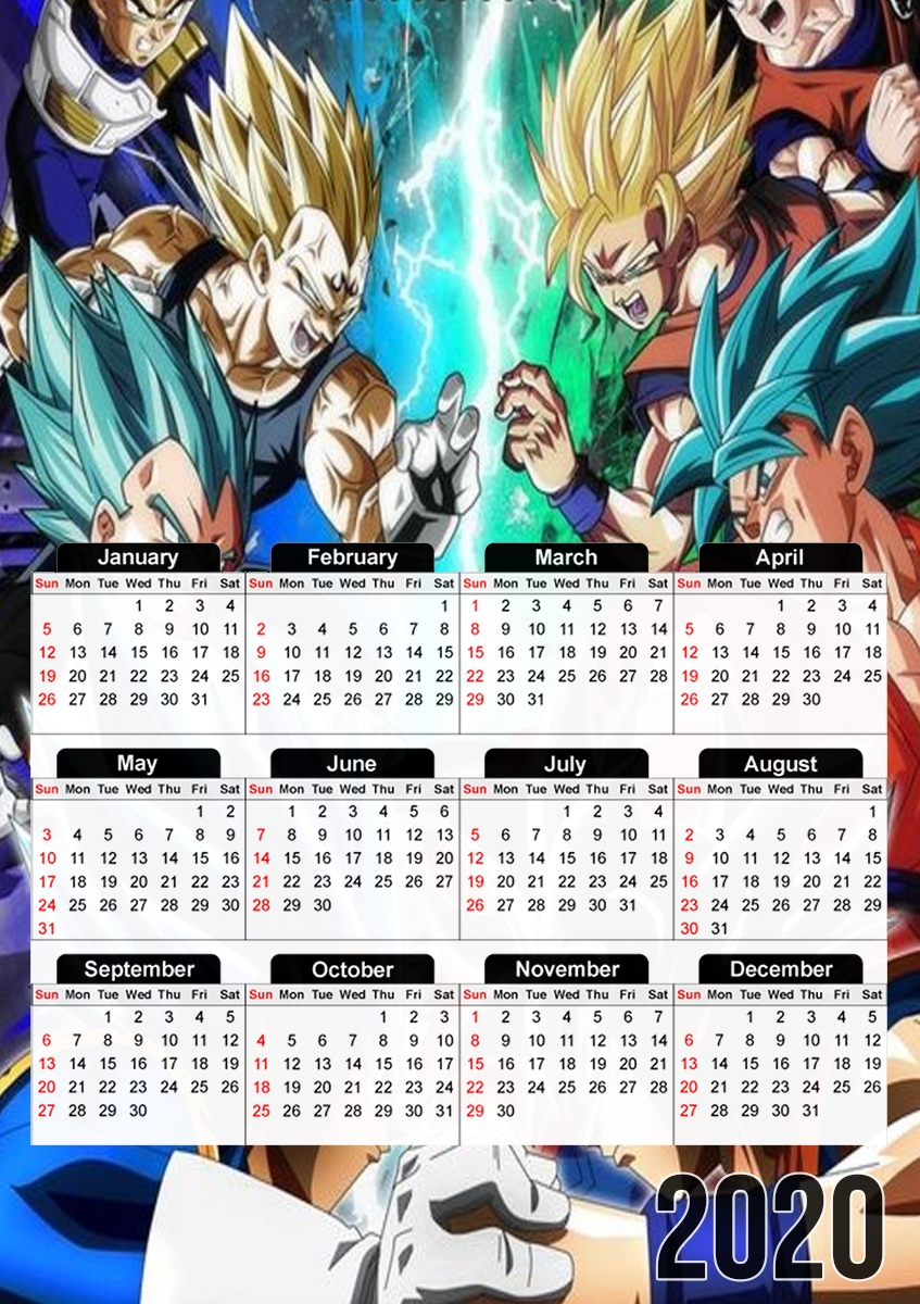  Rivals for life Goku x Vegeta for A3 Photo Calendar 30x43cm