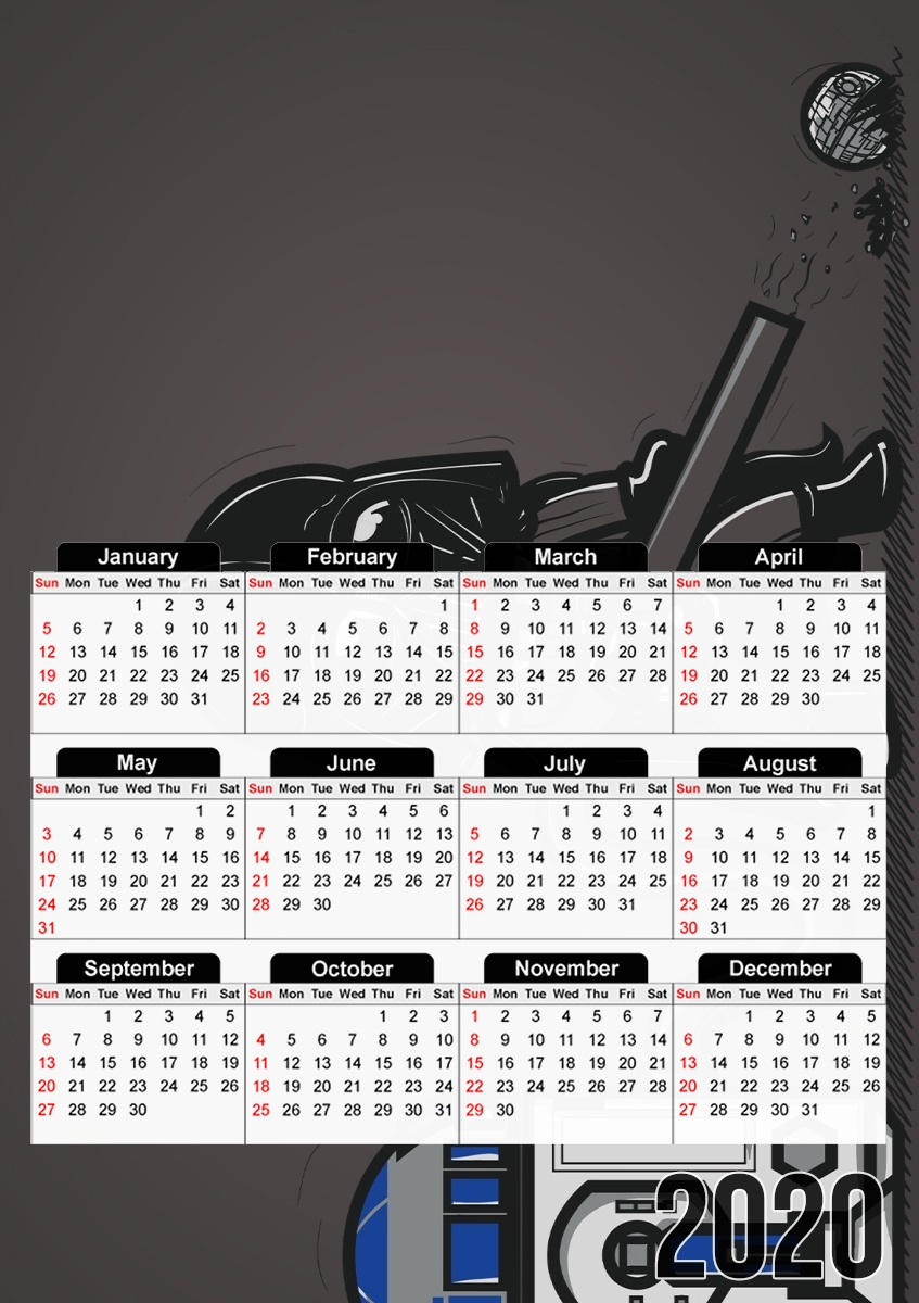  Robotic Hoover for A3 Photo Calendar 30x43cm