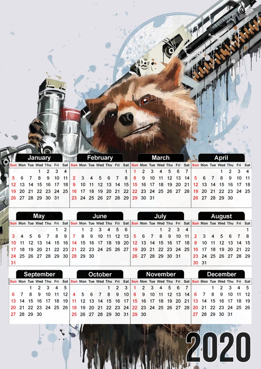  Rocket Raccoon for A3 Photo Calendar 30x43cm