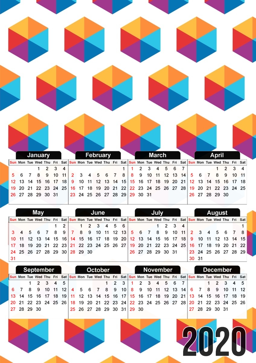  RombosPattern for A3 Photo Calendar 30x43cm