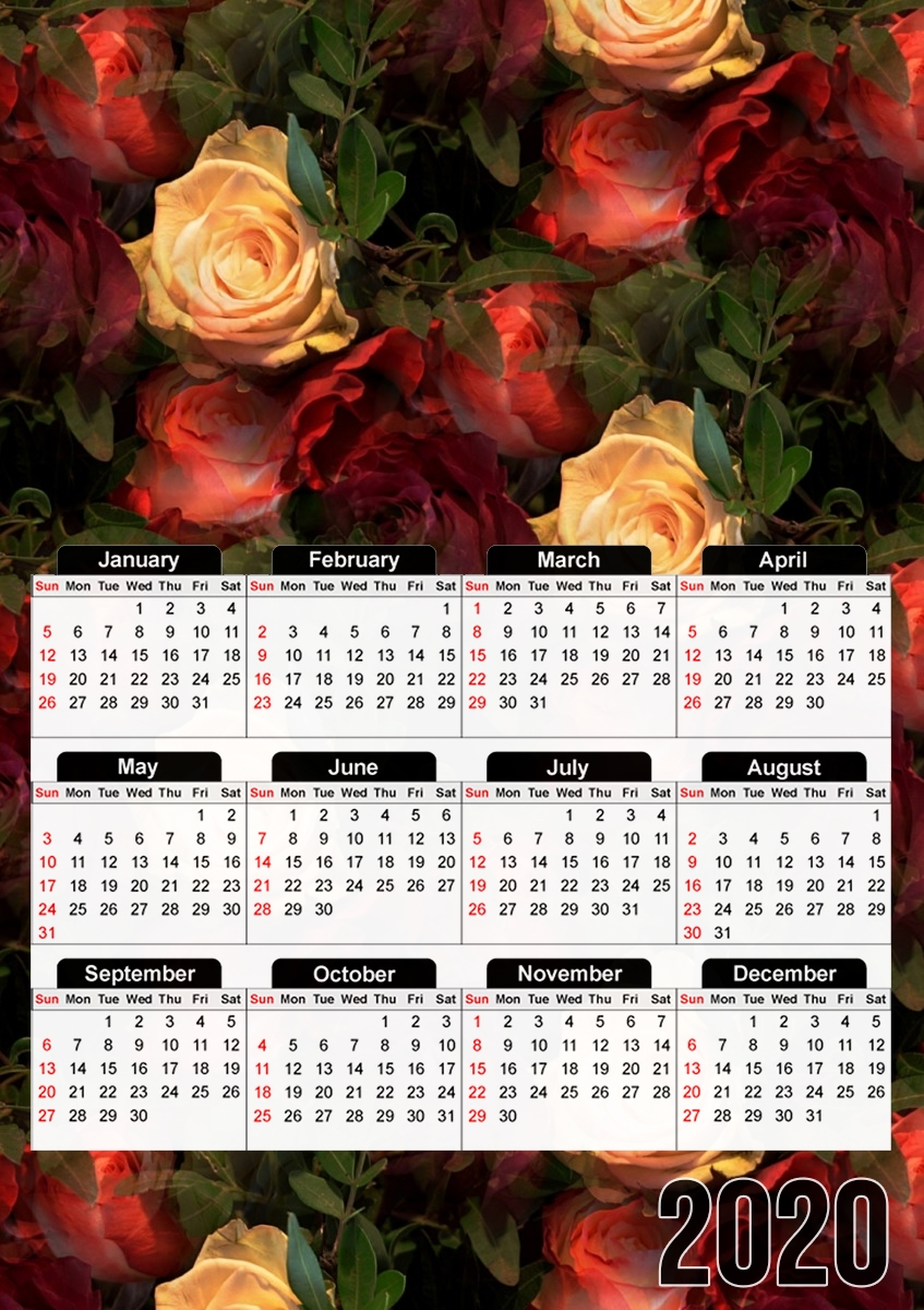  Vintage Rose Garden for A3 Photo Calendar 30x43cm