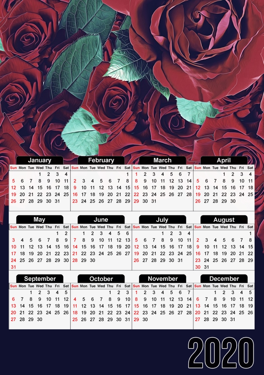  Roses for A3 Photo Calendar 30x43cm