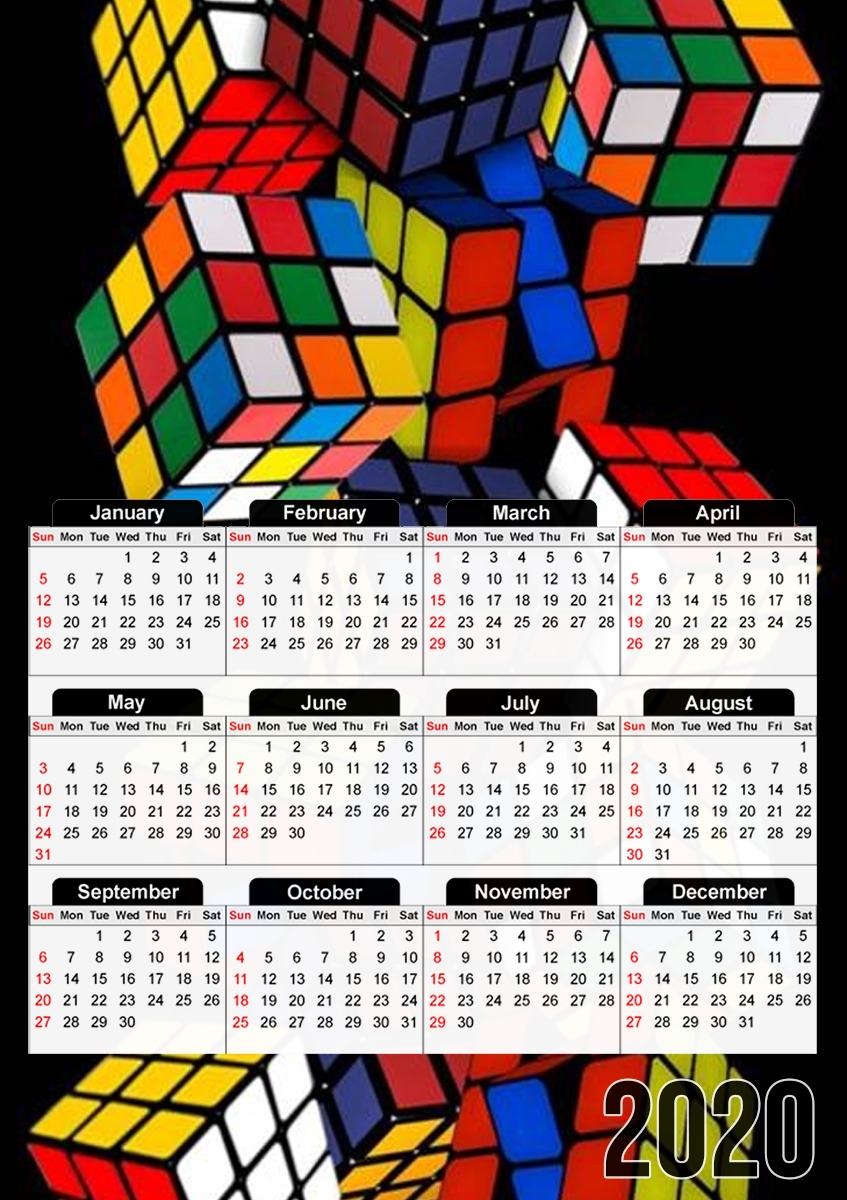  Rubiks Cube for A3 Photo Calendar 30x43cm