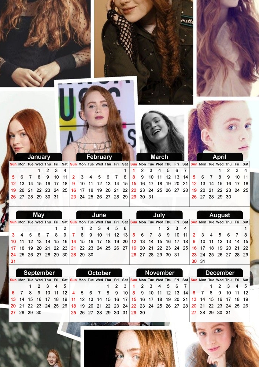  Sadie Sink collage for A3 Photo Calendar 30x43cm