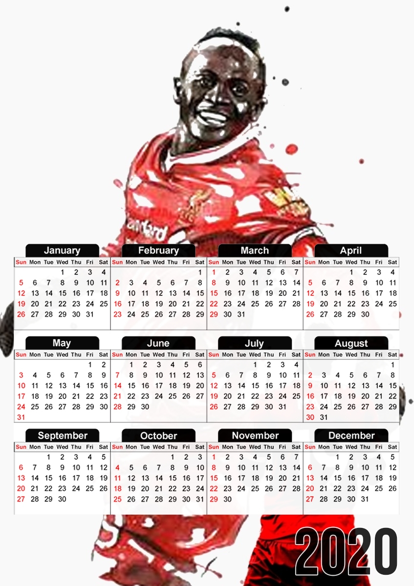  Sadio Mane Art Print for A3 Photo Calendar 30x43cm