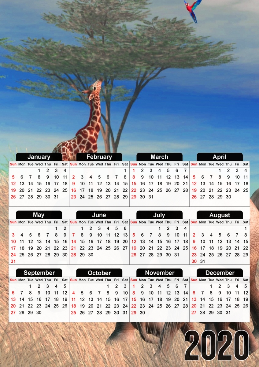  Safari for A3 Photo Calendar 30x43cm