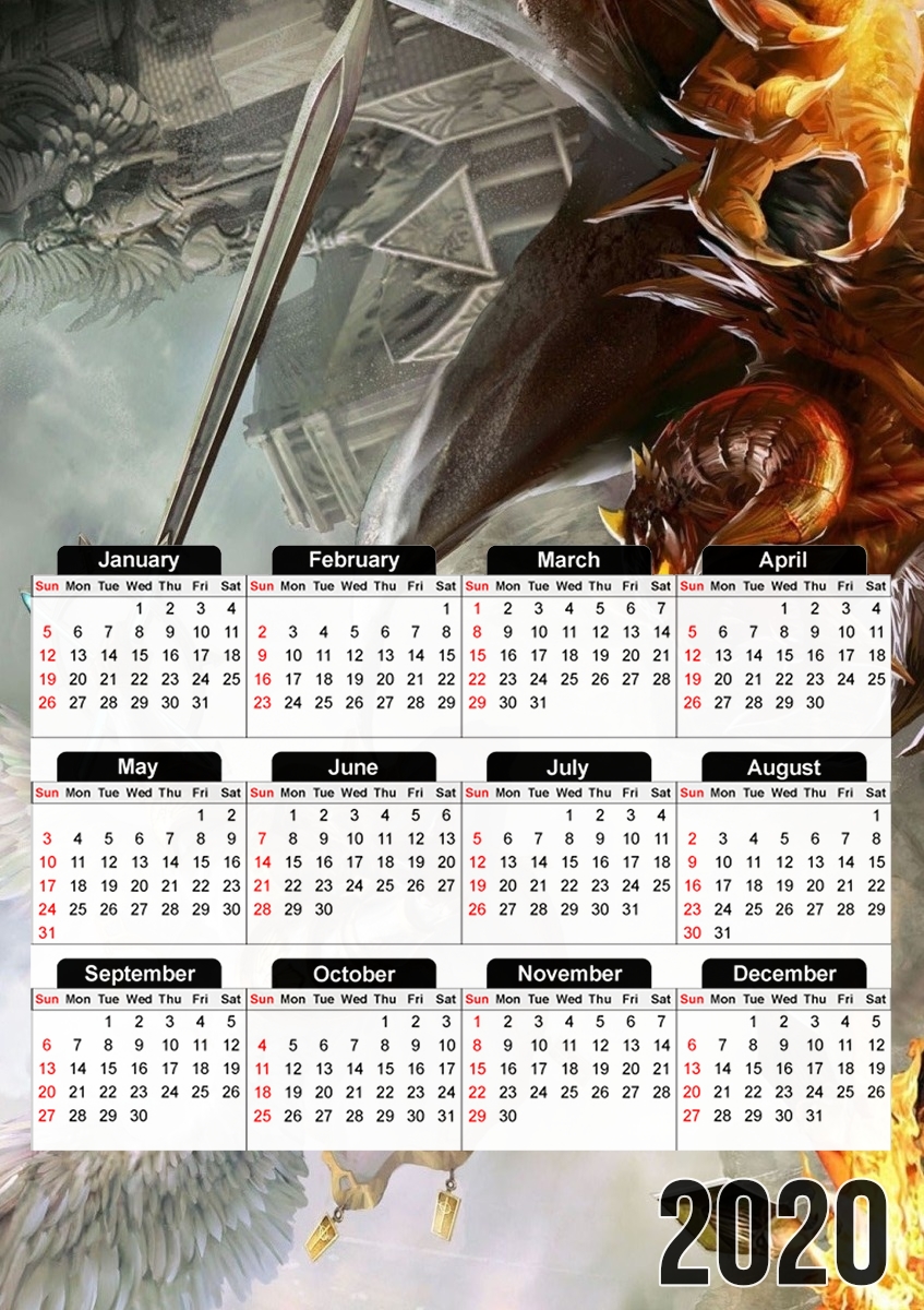  Saint Michael Archange versus Demon for A3 Photo Calendar 30x43cm