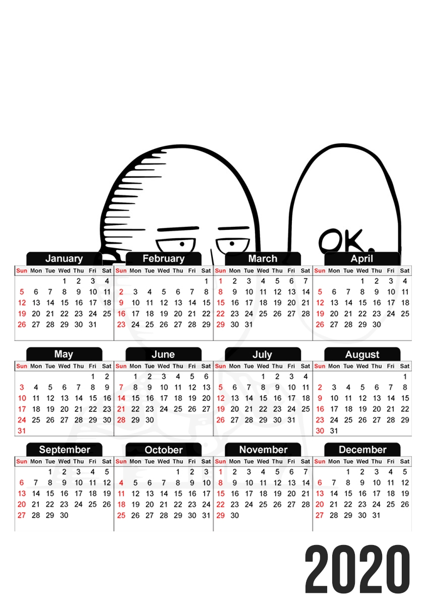  Saitama Ok for A3 Photo Calendar 30x43cm