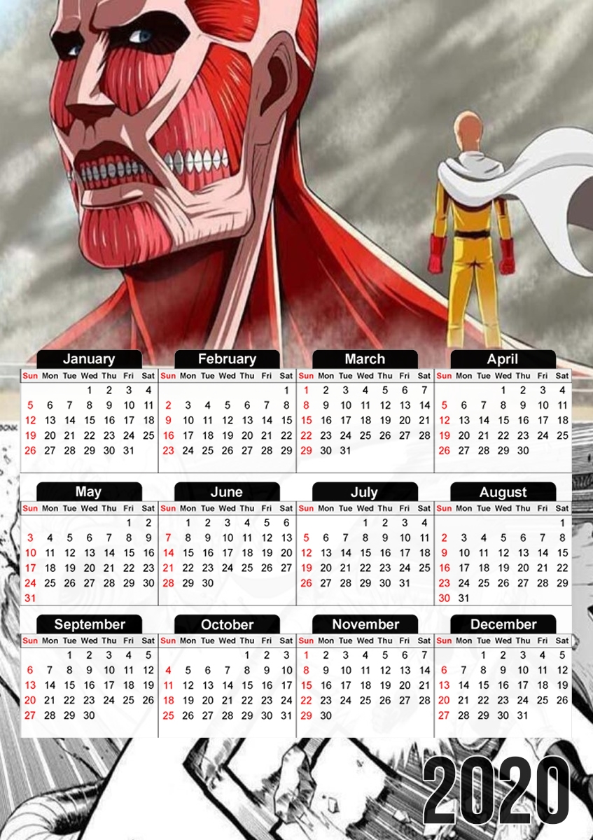  Saitama x Titan for A3 Photo Calendar 30x43cm