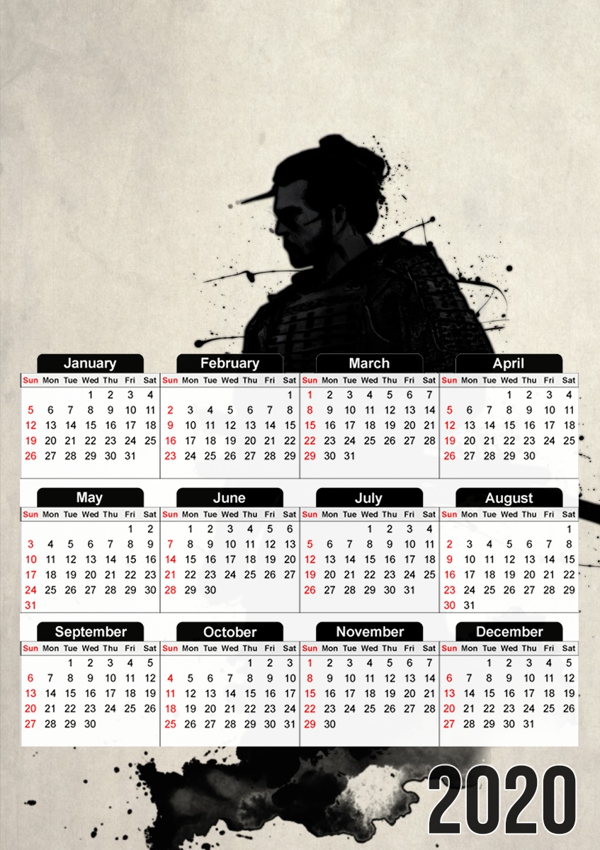  Samurai for A3 Photo Calendar 30x43cm