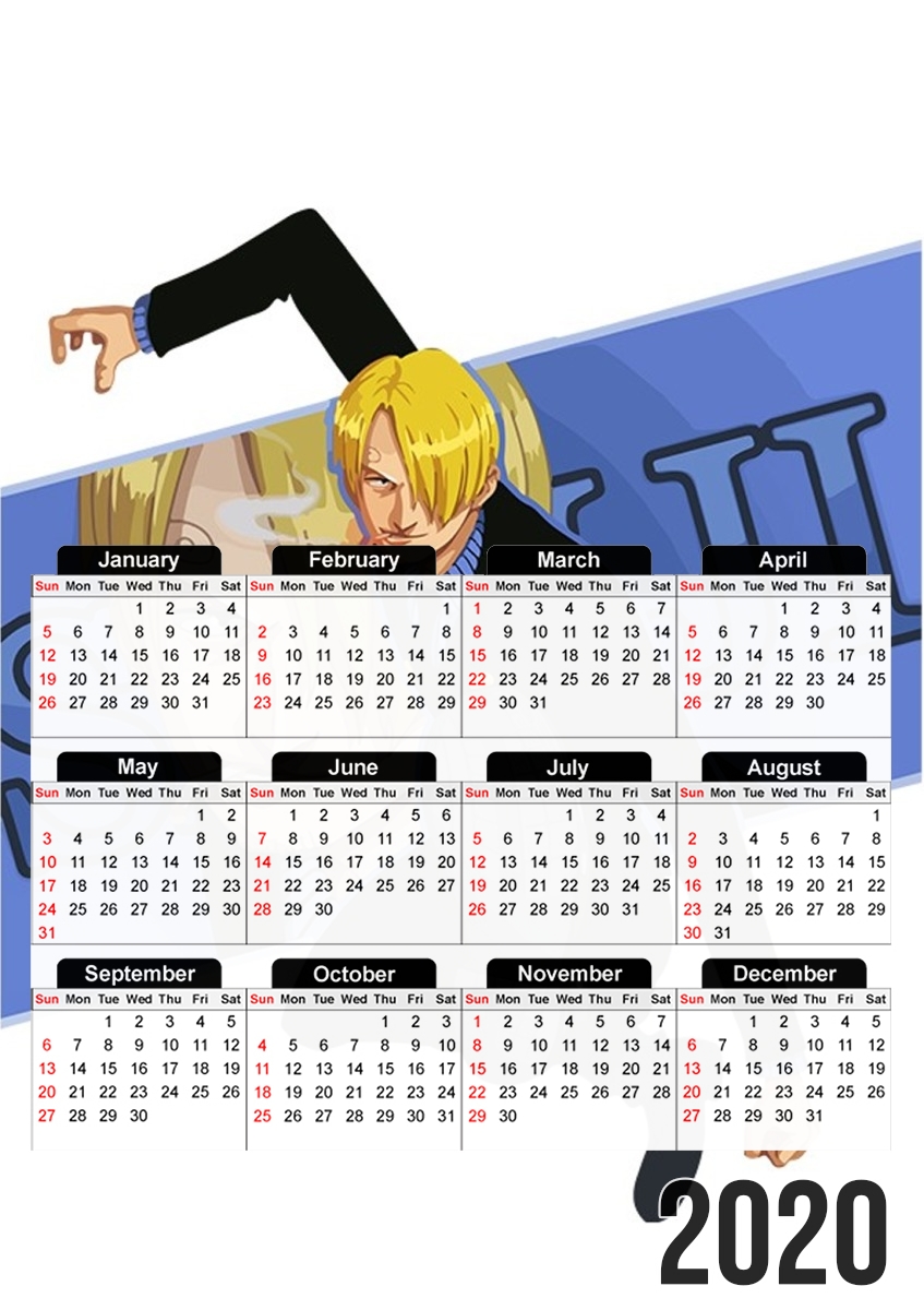  Sanji the pirat smoker for A3 Photo Calendar 30x43cm