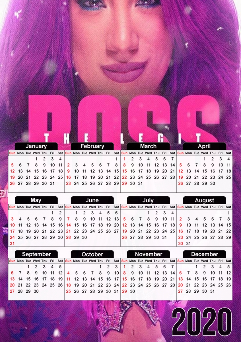  Sasha Banks for A3 Photo Calendar 30x43cm