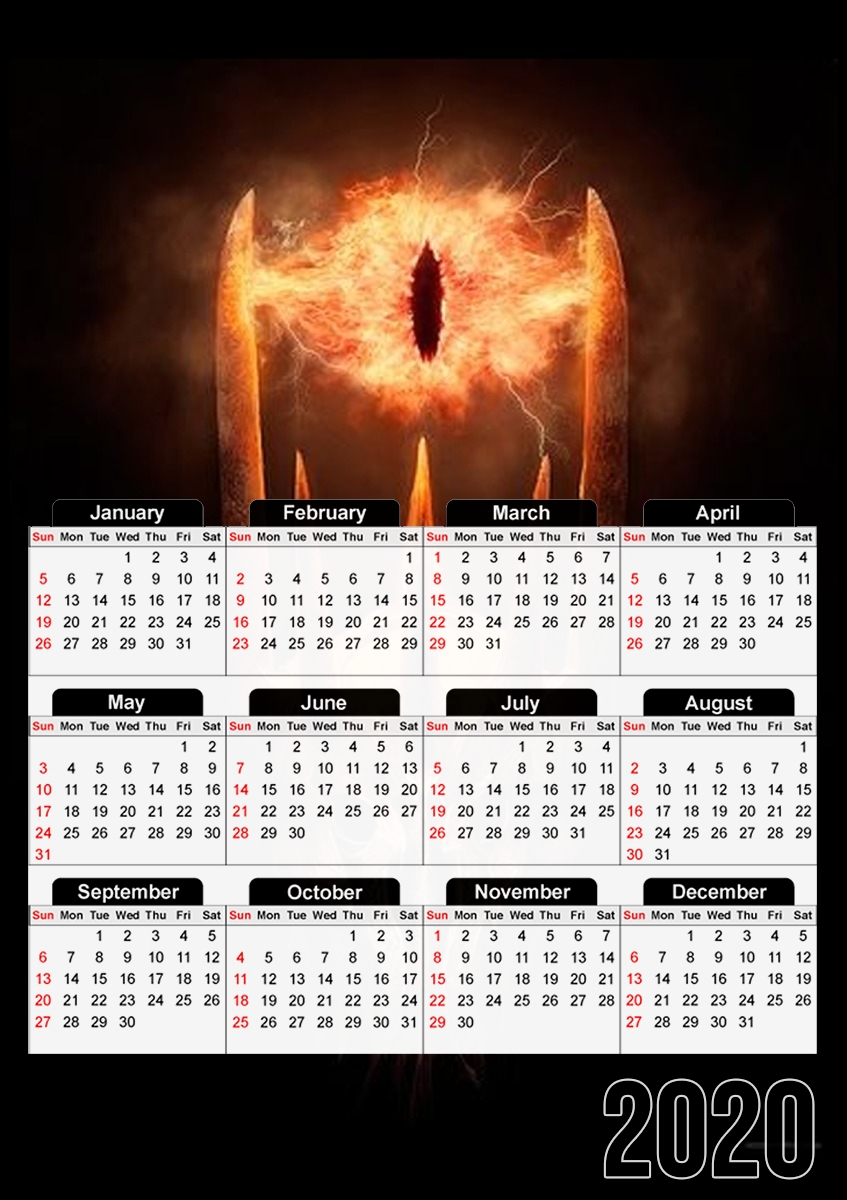  Sauron Eyes in Fire for A3 Photo Calendar 30x43cm