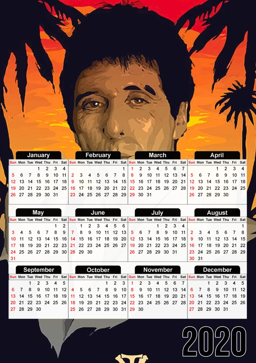  Scarface Tony Montana for A3 Photo Calendar 30x43cm