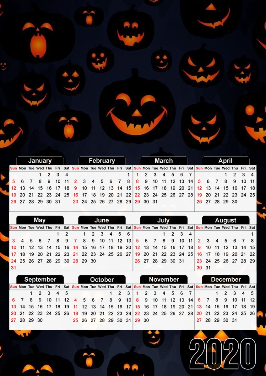  Scary Halloween Pumpkin for A3 Photo Calendar 30x43cm