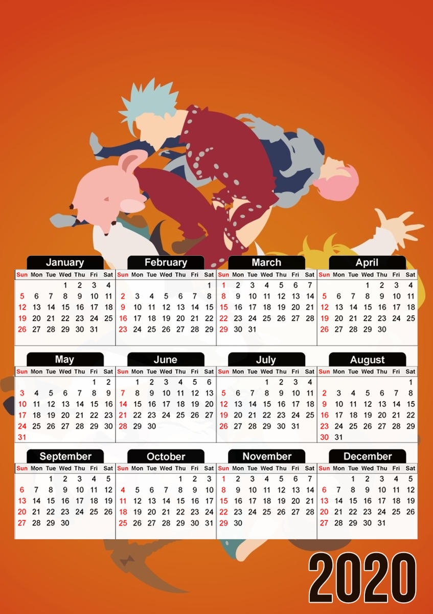  Seven Deadly Sins for A3 Photo Calendar 30x43cm