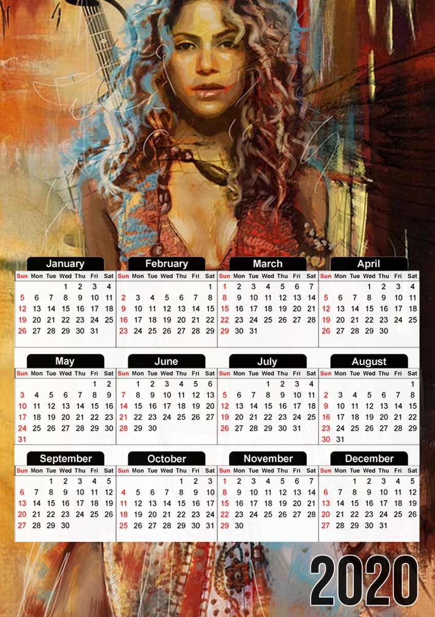  Shakira Painting for A3 Photo Calendar 30x43cm