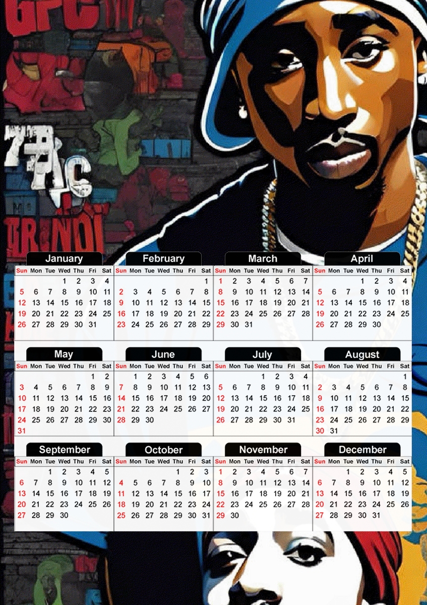  Shakur Gangsta V1 for A3 Photo Calendar 30x43cm