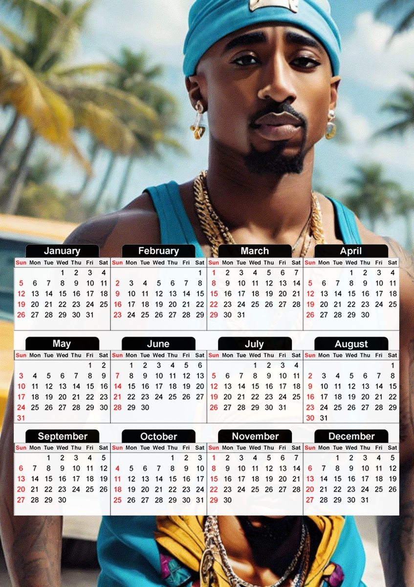  Shakur Gangsta V3 for A3 Photo Calendar 30x43cm