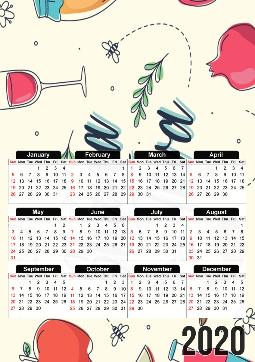  Shana tova Doodle for A3 Photo Calendar 30x43cm