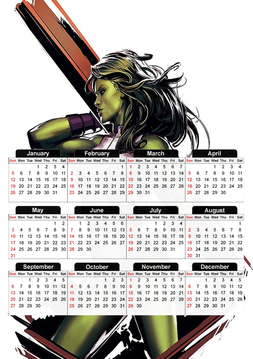  She HULK for A3 Photo Calendar 30x43cm