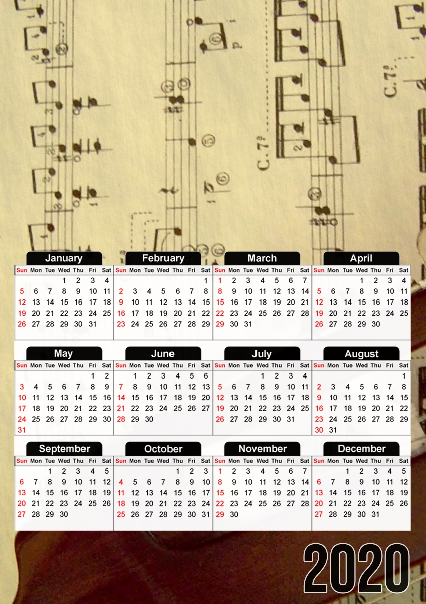  Sheet Music for A3 Photo Calendar 30x43cm