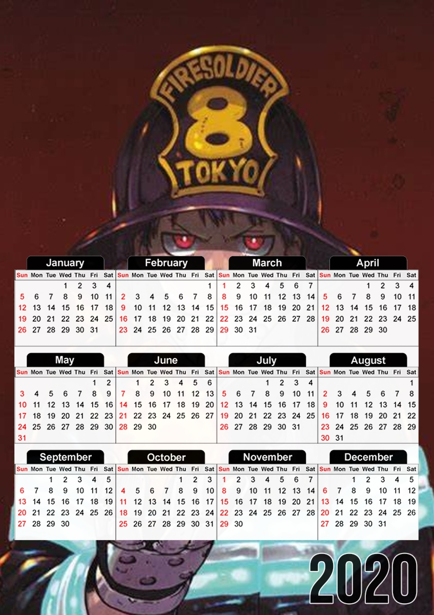  Shinra kusakabe fire force for A3 Photo Calendar 30x43cm