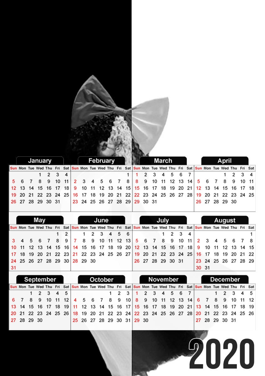  Sia Black And White for A3 Photo Calendar 30x43cm