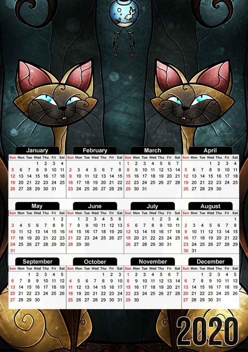  Siamese Tease for A3 Photo Calendar 30x43cm