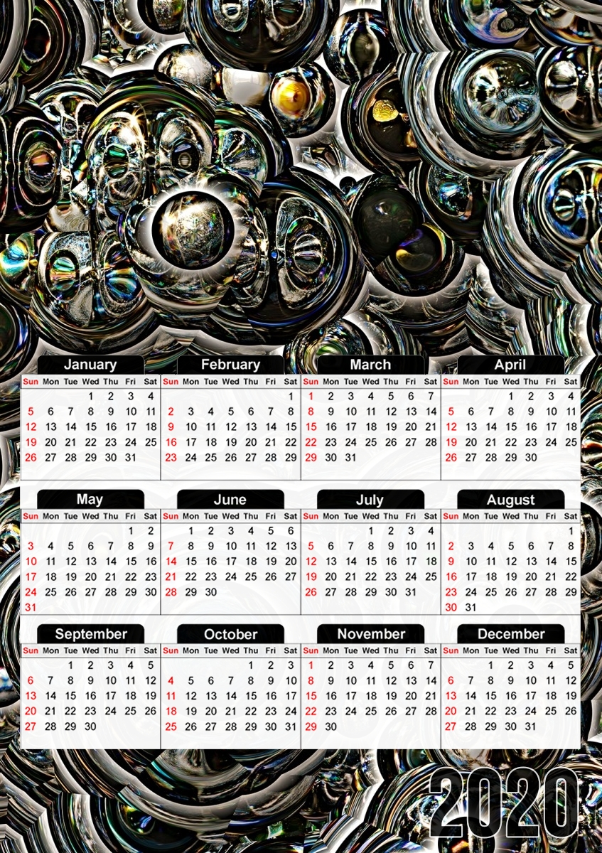  Silver glitter bubble cells for A3 Photo Calendar 30x43cm