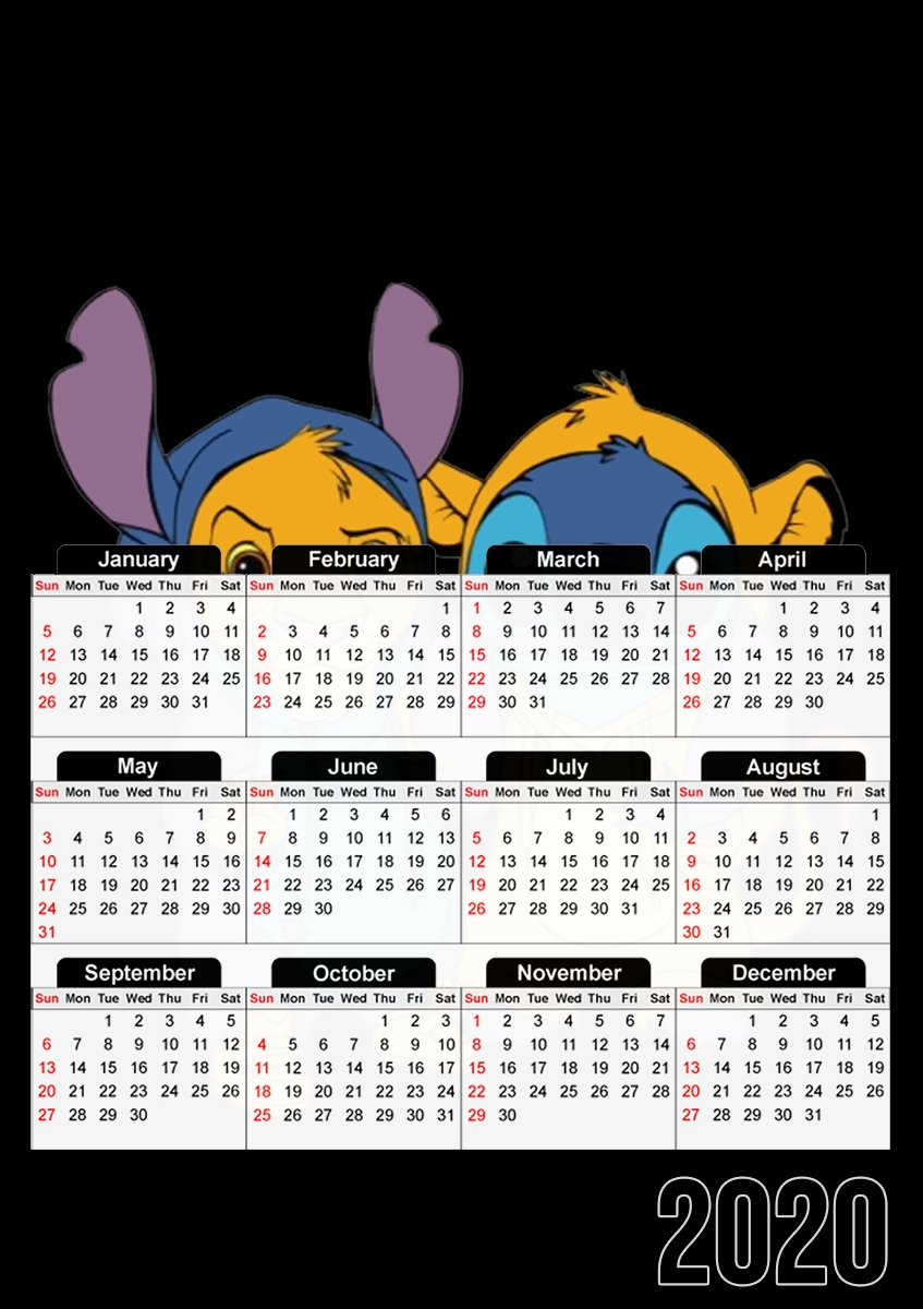  Simba X Stitch best friends for A3 Photo Calendar 30x43cm