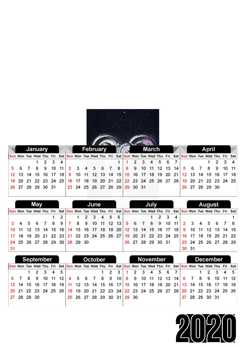  Skull Mickey Mechanics in space for A3 Photo Calendar 30x43cm