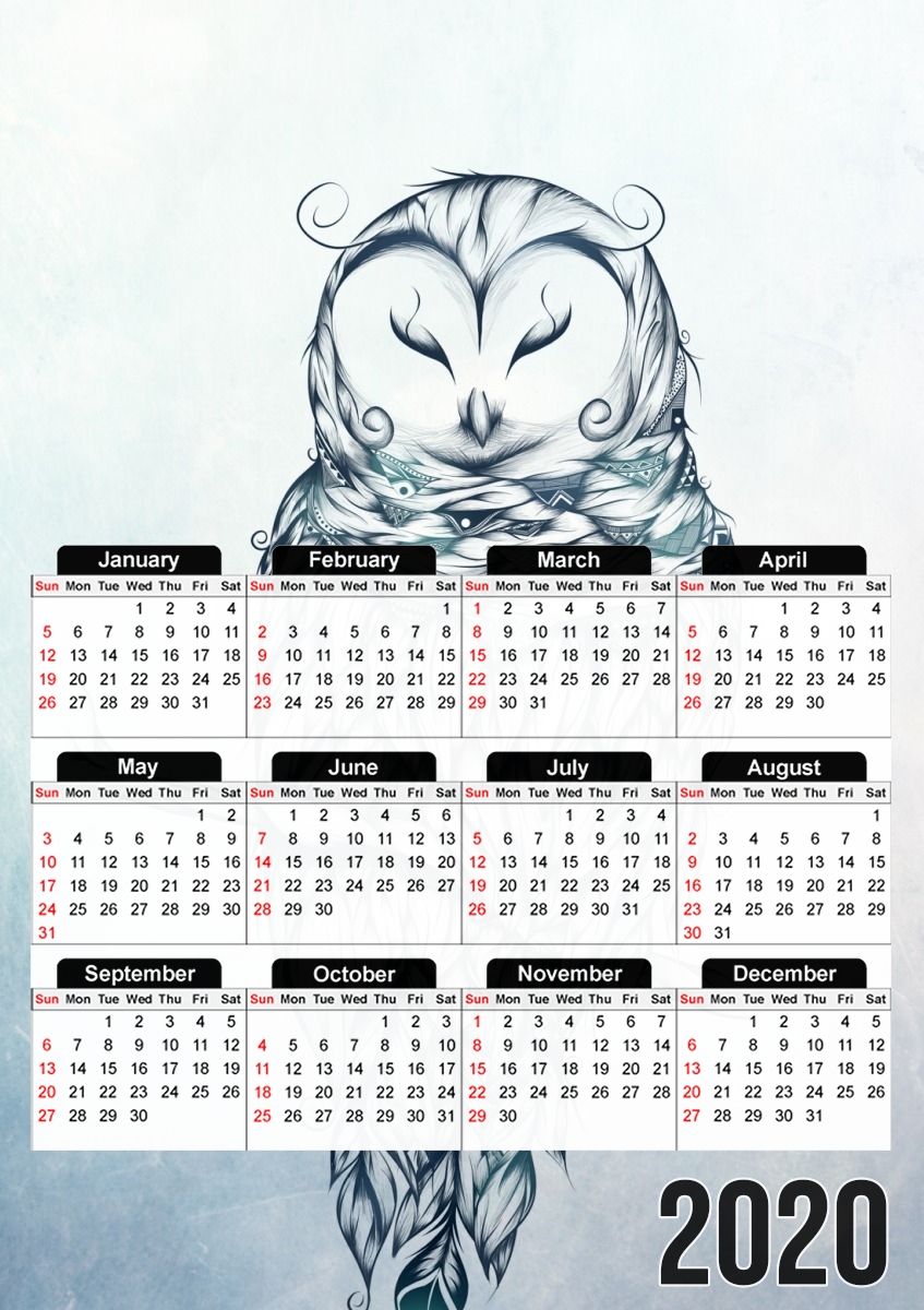  Snow Owl for A3 Photo Calendar 30x43cm