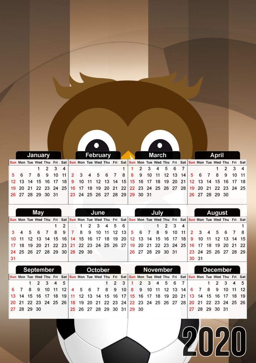  Soccer Owl for A3 Photo Calendar 30x43cm