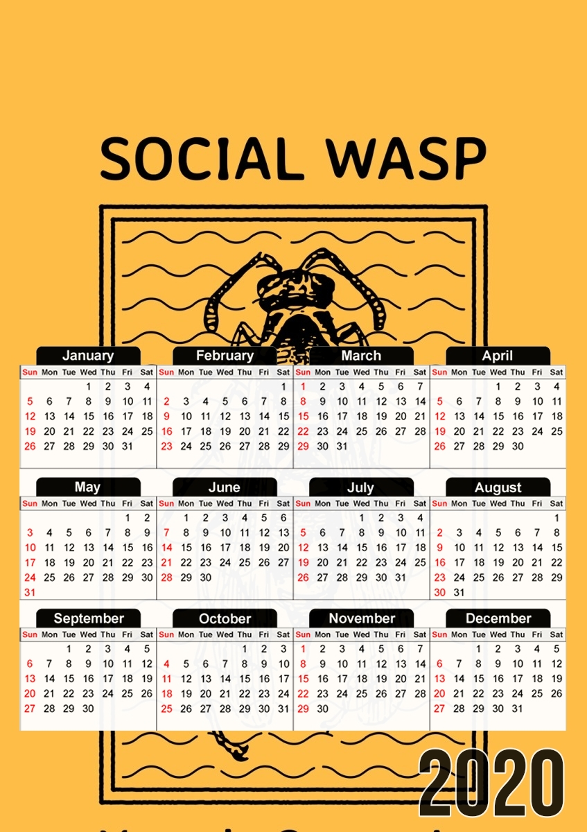  Social Wasp Vespula Germanica for A3 Photo Calendar 30x43cm