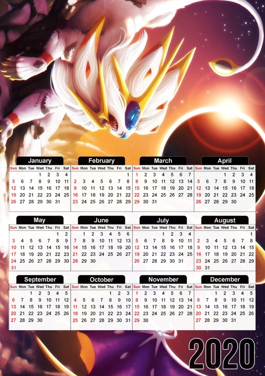  Solgaleo And Lunala for A3 Photo Calendar 30x43cm