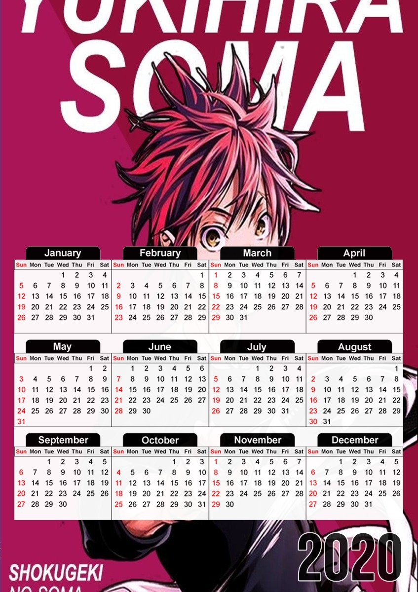  Soma Yukihira Food wars for A3 Photo Calendar 30x43cm