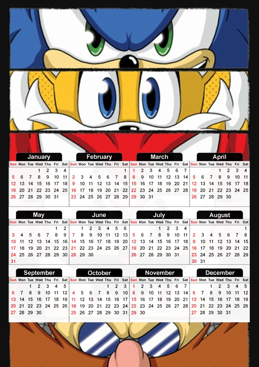  Sonic eyes for A3 Photo Calendar 30x43cm