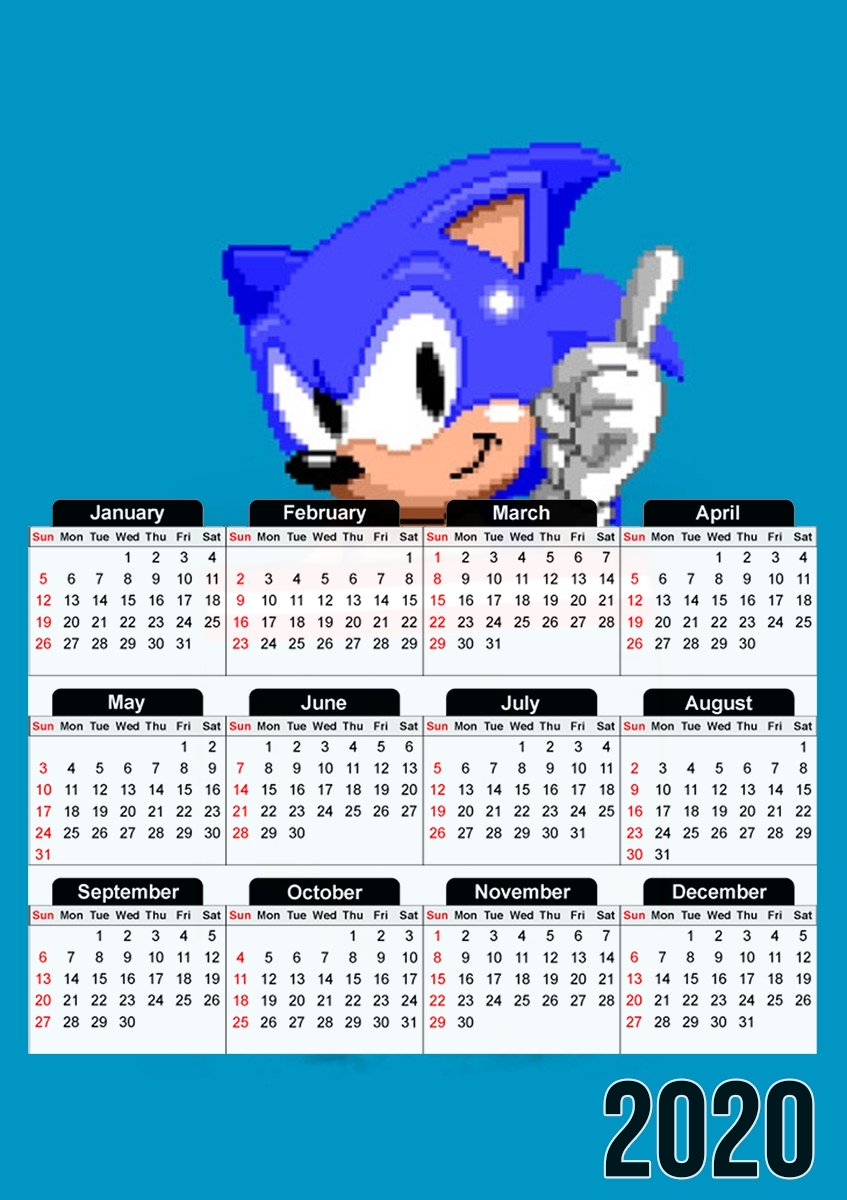  Sonic in the pocket for A3 Photo Calendar 30x43cm