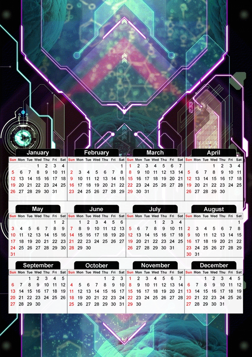  Spiral Tech Screen for A3 Photo Calendar 30x43cm